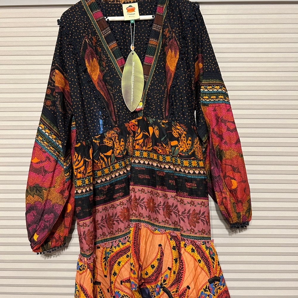 Farm Rio Mixed patchwork mini dress NWT